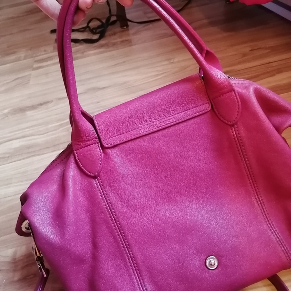 ** SOLD ** ๐ LONGCHAMP Le Pliage Cuir in Pink, size Small - Picture 7 of 13